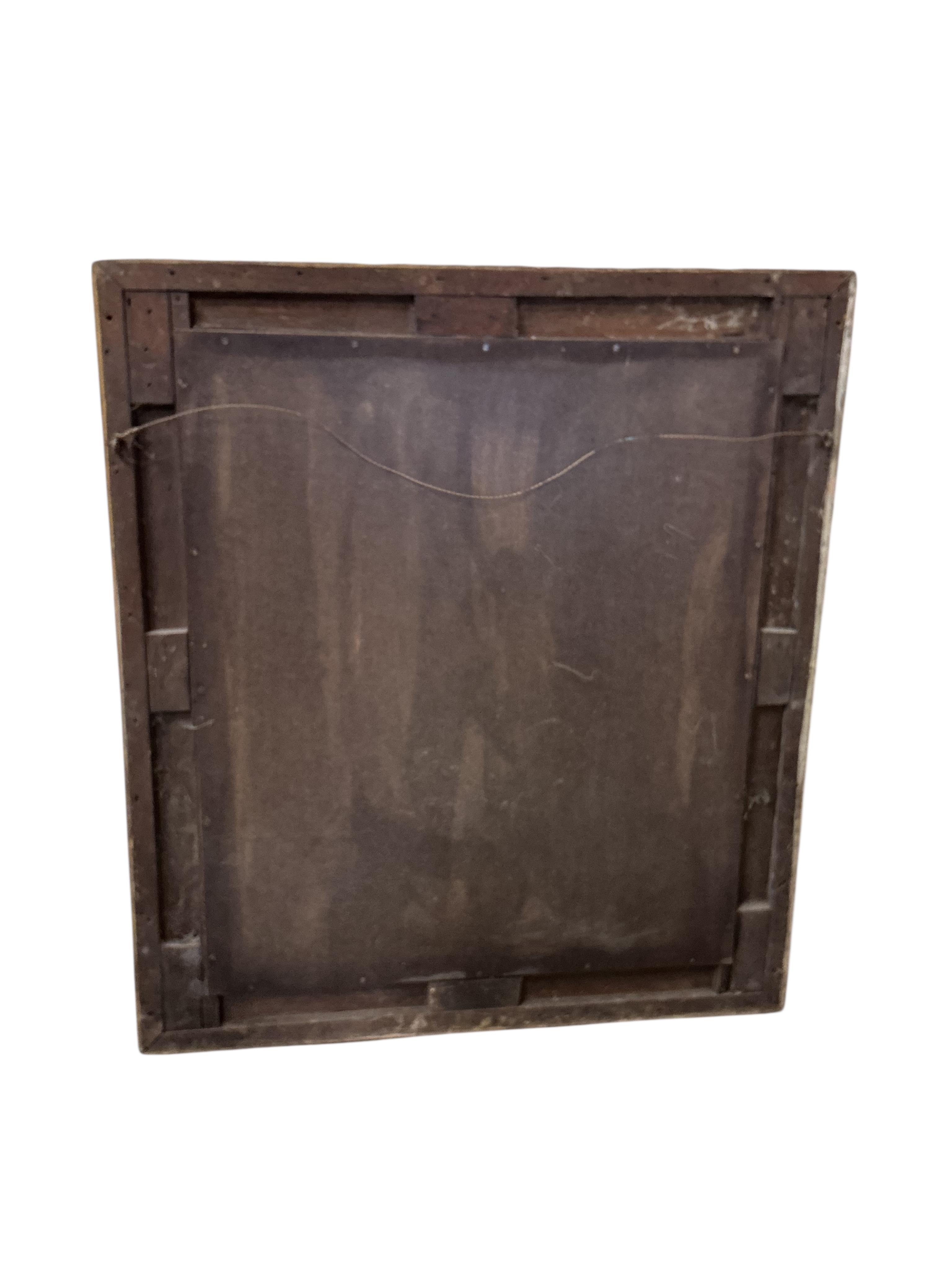 A Victorian rectangular giltwood and composition picture frame, now as a wall mirror, width 79cm, height 92cm